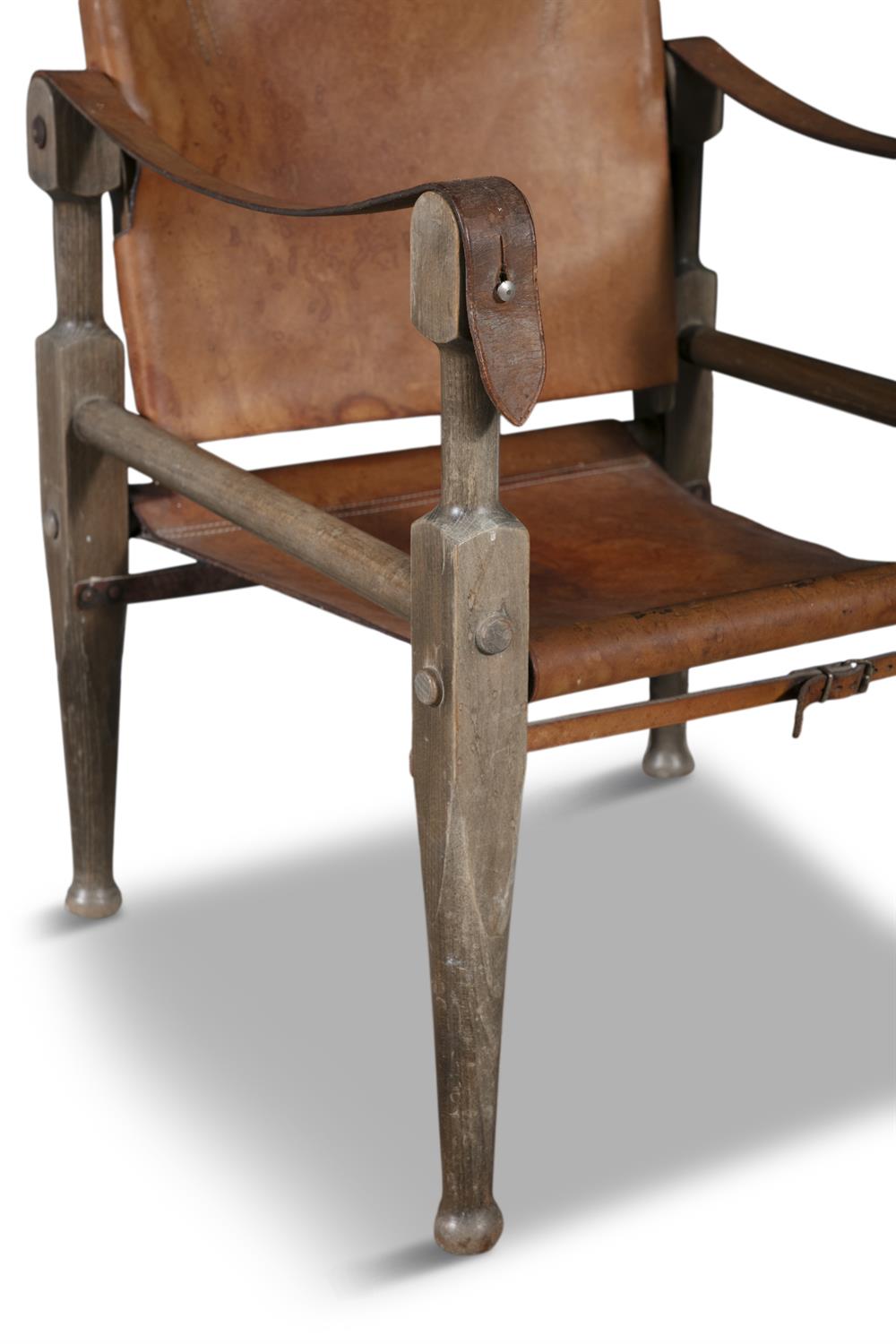 WILHELM KIENZLE WOHNBEDARF A leather Safari Chair by Wilhelm Kienzle Wohnbedarf. Switzerland, c. - Image 5 of 5