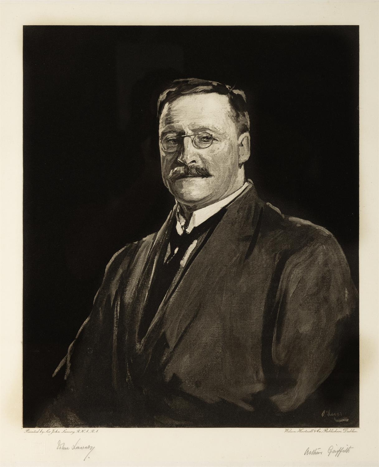 Sir John Lavery RHA RA (1856-1941) Arthur Griffith and Michael Collins A pair, - Image 8 of 11