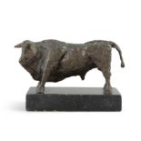 John Behan RHA (b. 1938) Bull Bronze, 8 x 22cm(h) (3 x 8¾") Signed with initials and dated