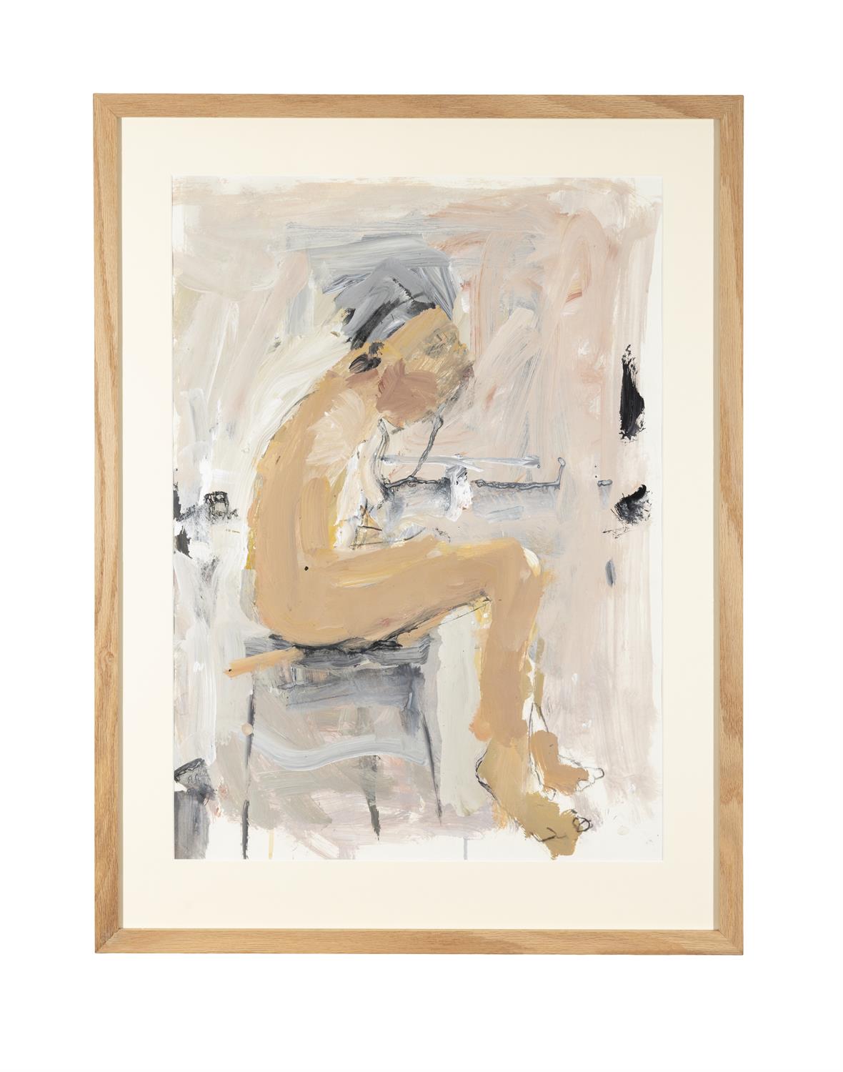 Basil Blackshaw (1932-2016) Seated Nude Oil on paper, 57 x 40.5cm (19½ x 16'') Provenance: - Image 2 of 3