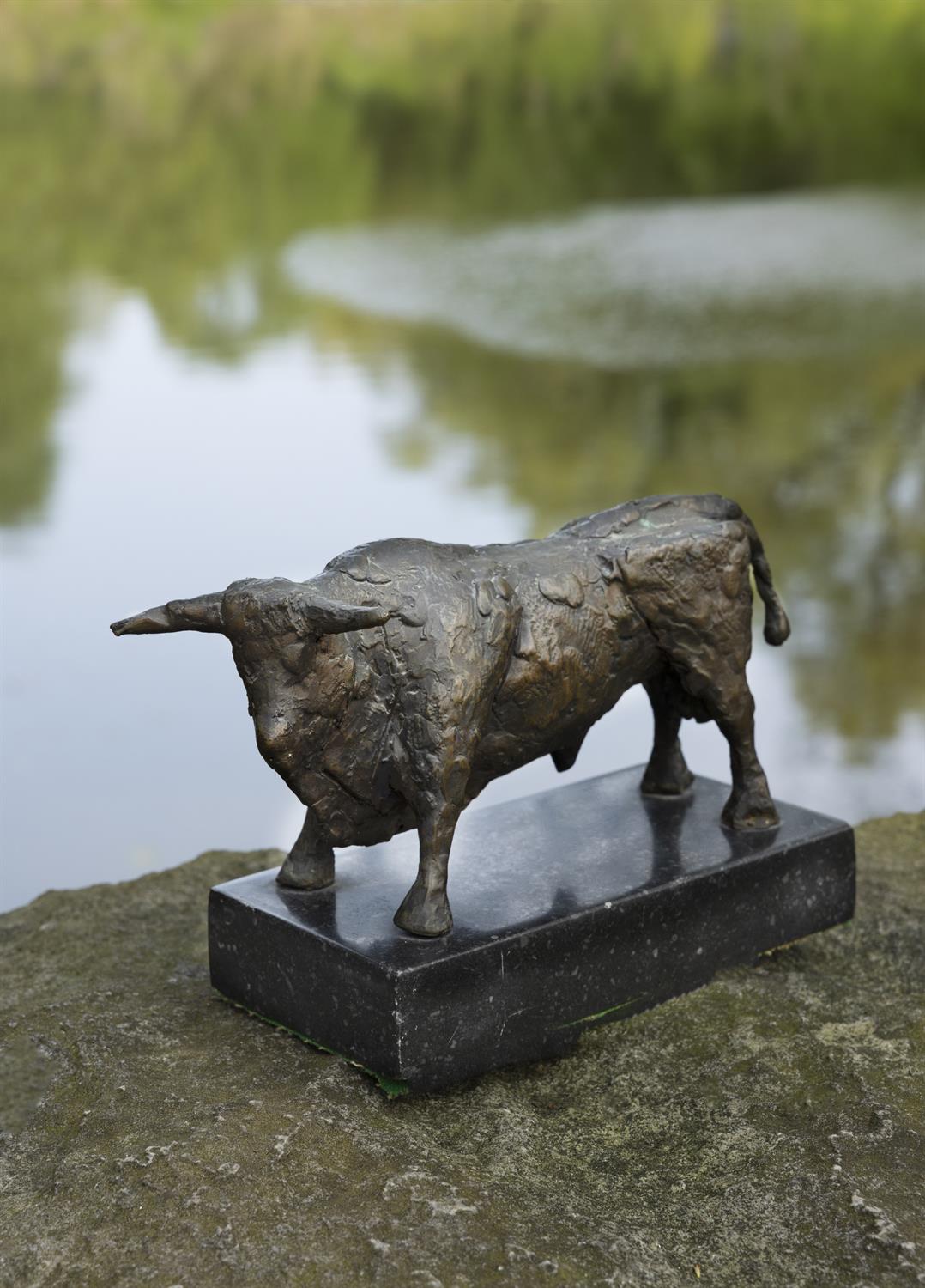 John Behan RHA (b. 1938) Bull Bronze, 8 x 22cm(h) (3 x 8¾") Signed with initials and dated - Image 4 of 8