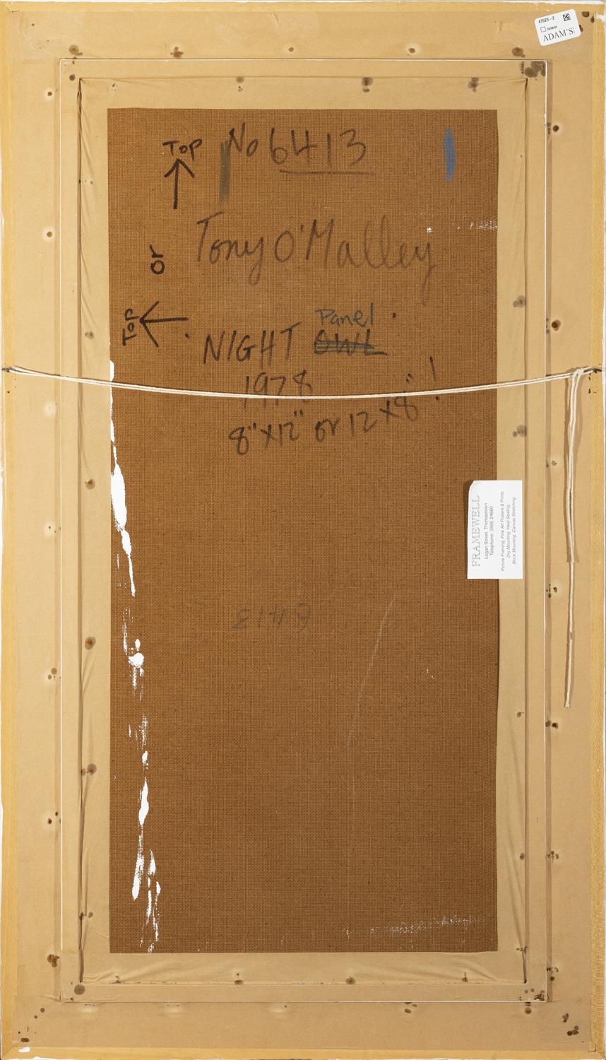 Tony O'Malley (1913-2003) Night Panel Oil on board, 62 x 20cm (24½ x 8") Signed, - Image 3 of 3