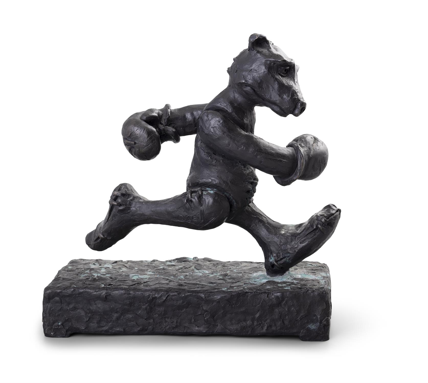 Patrick O'Reilly (b. 1957) Boxing Bear Bronze, 33 x 14 x 35cm (13 x 5½ x 13¾") Signed - Bild 2 aus 5