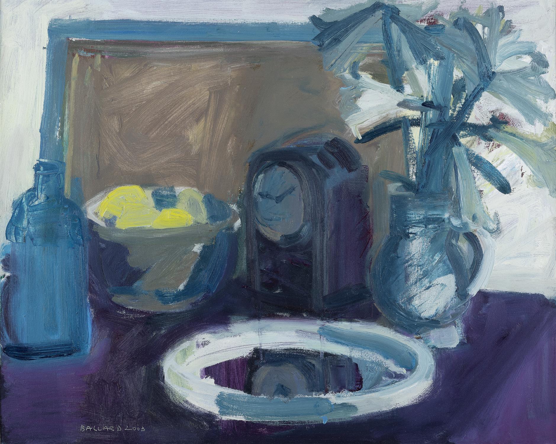 Brian Ballard (b. 1943) Still Life Study with Clock in a Mirror Oil on canvas, 60.