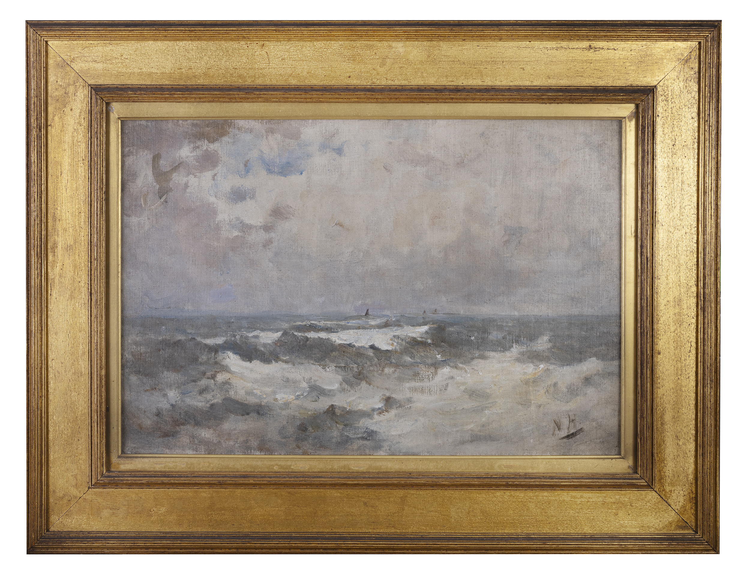 Nathaniel Hone RHA (1831 - 1917) Yachts in Dublin Bay Oil on canvas laid down, 34 x 52cm (13¼ x - Image 2 of 4