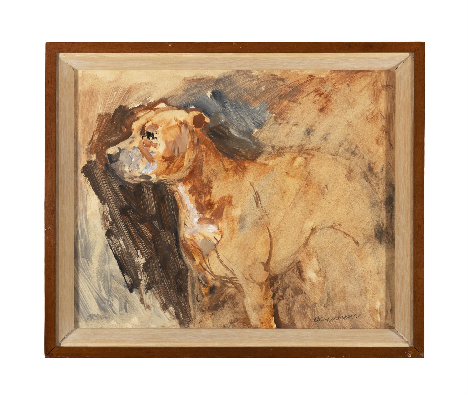 Basil Blackshaw (1932-2016) Dog Oil on board, 34 x 43cm (13¼ x 17'') Signed - Image 2 of 4