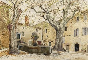 Raymond McGrath RHA (1903 - 1977) The Old Square, Provance Watercolour 36 x 53cm (14¼ x