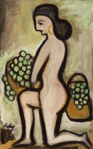Markey Robinson (1918 - 1999) Nude Gouache on board, 58 x 35.5cm (32 x 14") Signed