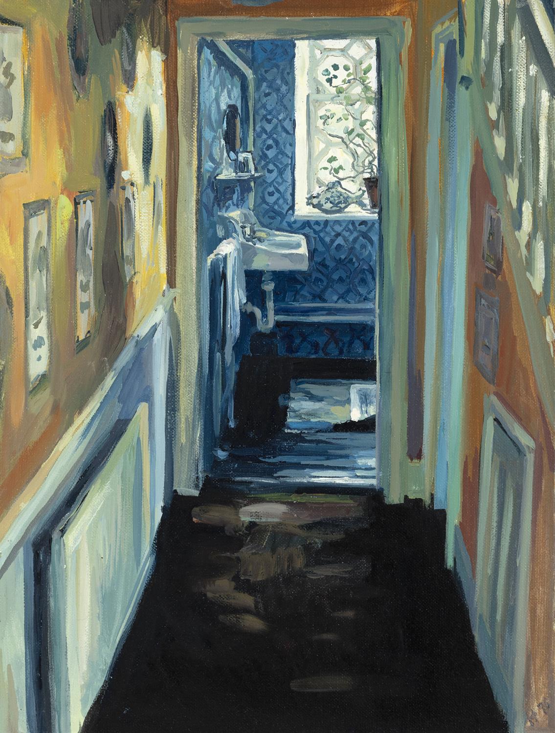 Hector McDonnell RUA (b.1947) Corridor at Leixlip - 1996 Oil on board, 40 x 30cm (15¾ x 11¾")