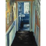 Hector McDonnell RUA (b.1947) Corridor at Leixlip - 1996 Oil on board, 40 x 30cm (15¾ x 11¾")