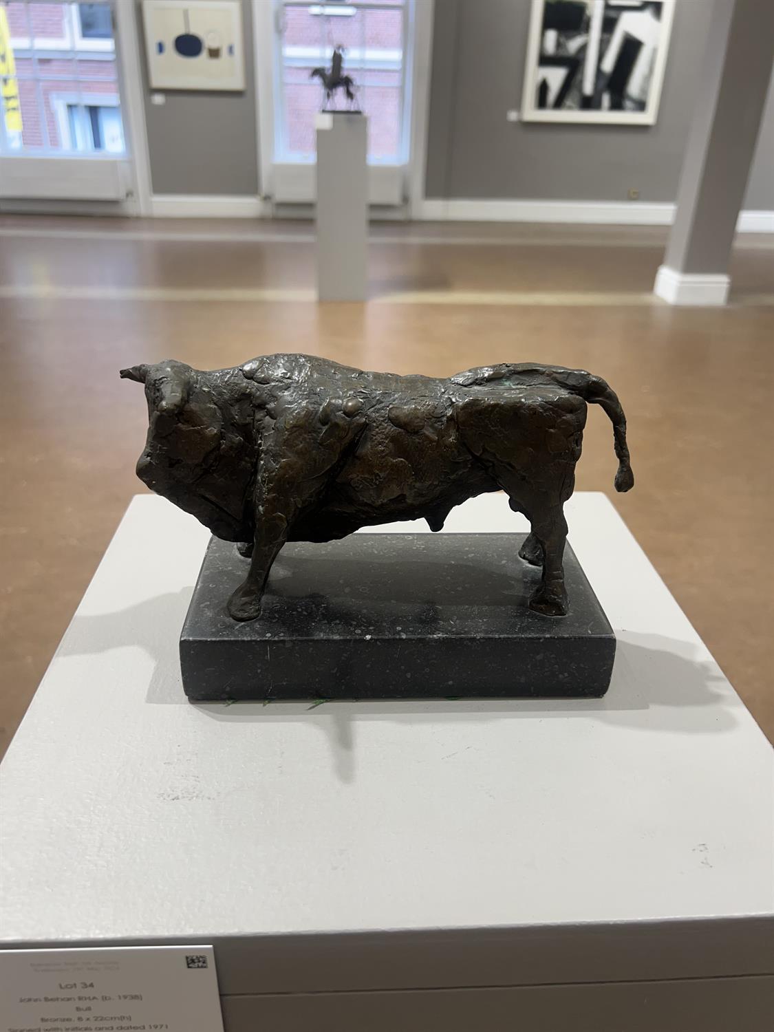 John Behan RHA (b. 1938) Bull Bronze, 8 x 22cm(h) (3 x 8¾") Signed with initials and dated - Image 8 of 8