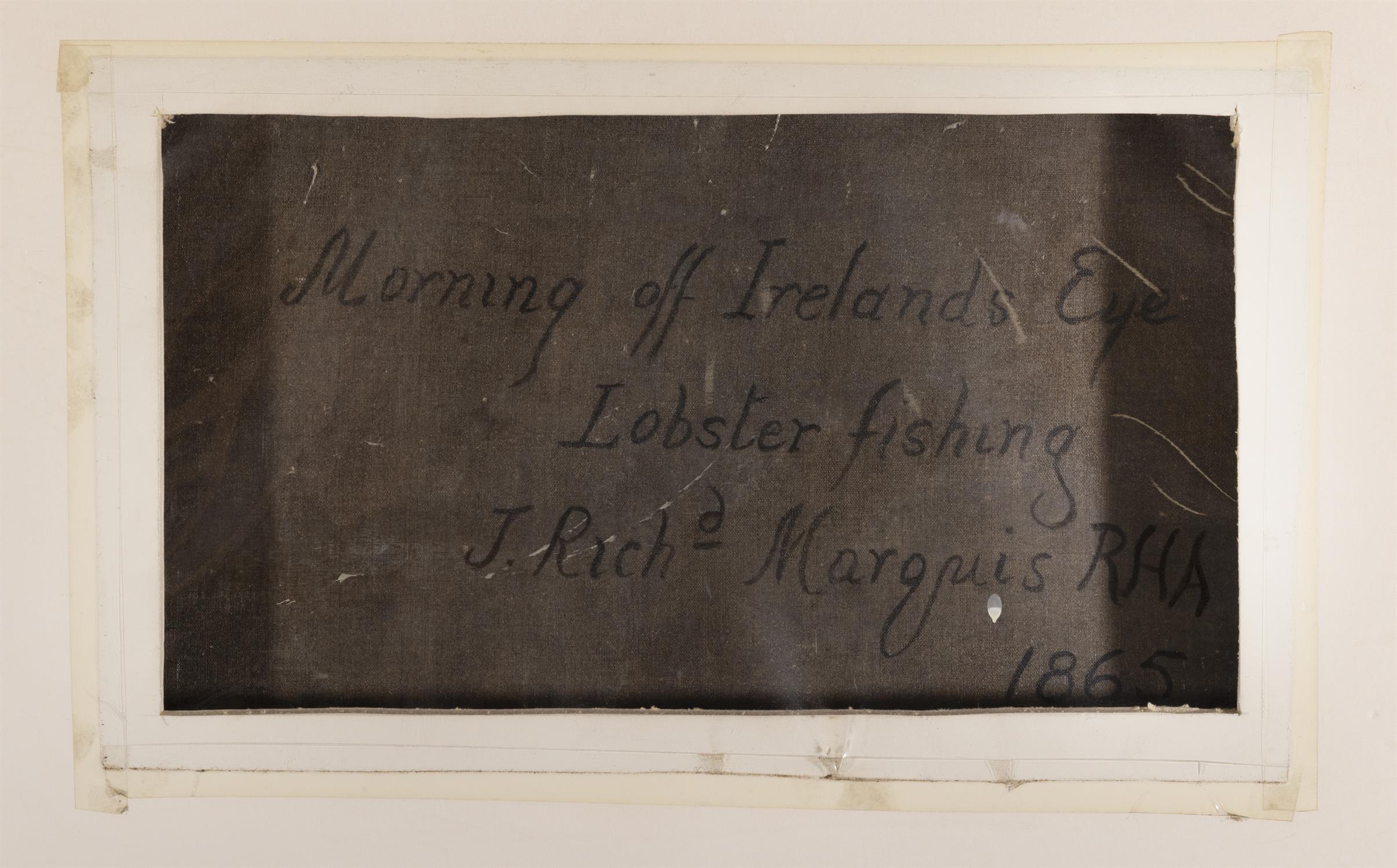 James Richard Marquis RHA (1833 - 1885) Morning off Ireland's Eye - Lobster Fishing Oil on - Bild 6 aus 6