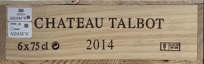 CHATEAU TALBOT Saint-Julien, France 2014 6 bottles owc
