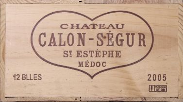 CHATEAU CALON-SEGUR Saint-Estephe, France 2005 12 bottles owc