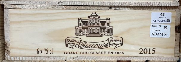 CHATEAU GISCOURS Margaux, France 2015 6 bottles owc