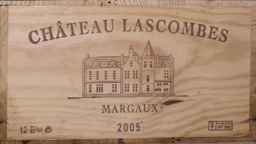 CHATEAU LASCOMBES Margaux, France 2005 12 bottles owc