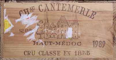 CHATEAU CANTEMERLE Haut-Medoc, France 1989 12 bottles owc