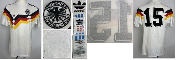 DFB - Trikot 1988 EM - Original match worn Spielertrikot von Deutschland mit der Rückennummer 15.