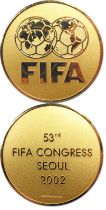 FIFA-Medaille 2002 - Vergoldete Teilnehmermedaille „53rd FIFA Congress Seoul 2002“ Bronze, vergoldet