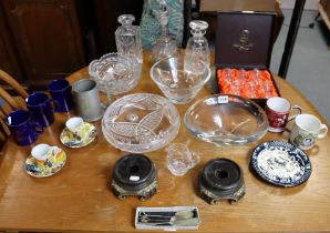Various items of glassware; & various items of decorative china, plated ware, etc.