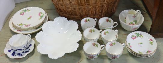 Various items of floral decorated tea ware, part w.a.f.