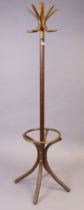 A Bentwood hat & coat stand, 179cm high.