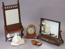 A 19th century mahogany rectangular swing toilet mirror (slight faults), 52.5cm wide x 44cm high;