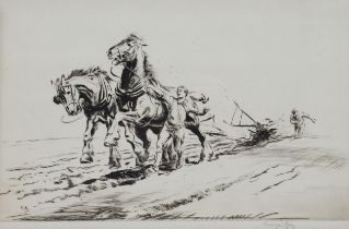 A small black & white etching by George Soper (1870-1942) titled “Wopsies” dated March 13 1923, 21.5
