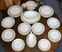 A Royal Worcester fine bone China “Hyde Park” thirty-four piece part dinner service, & a set of