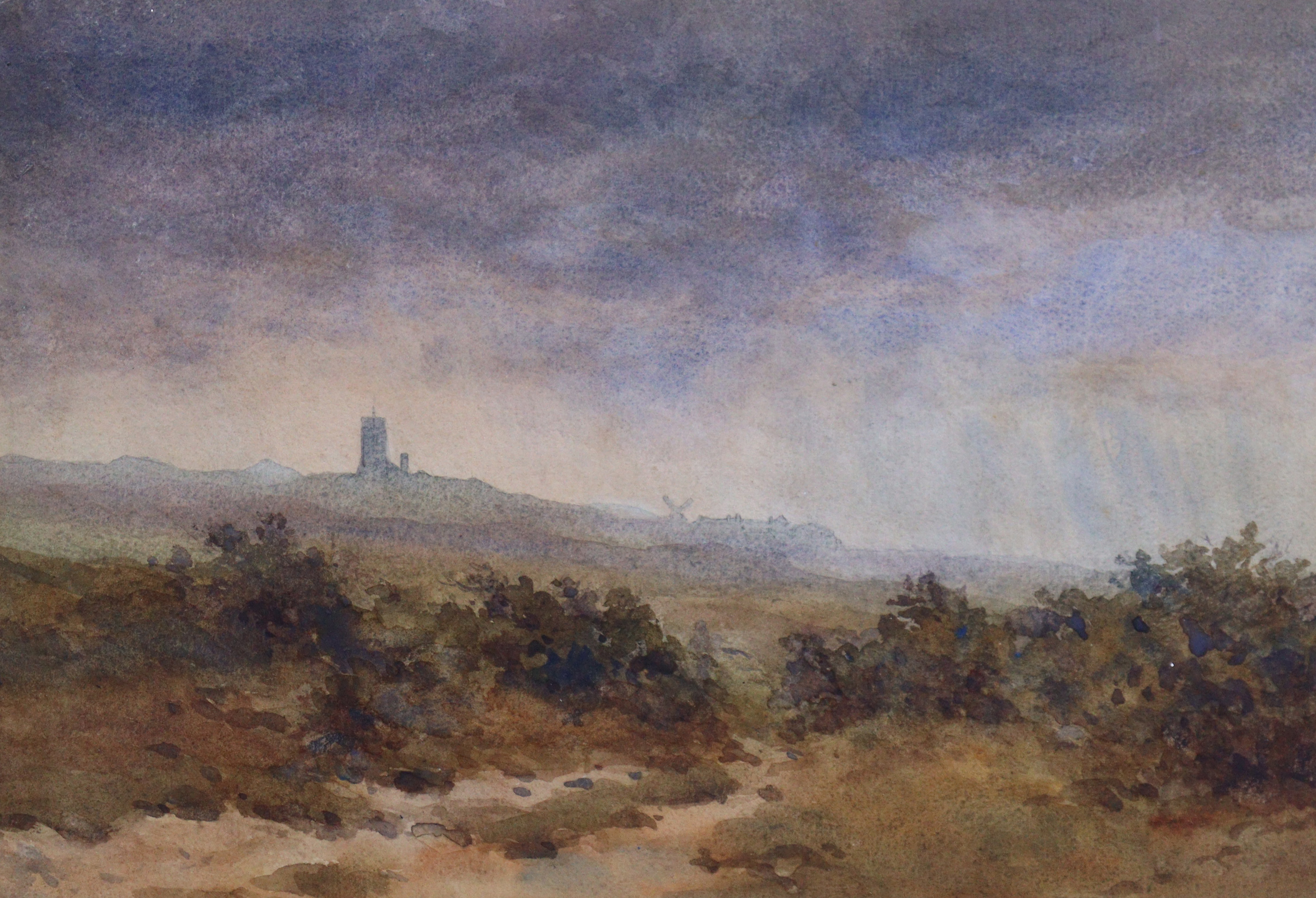 OSWALD PARTRIDGE MILNE (1881-1968). Blakeney Church Tower, Norfolk, watercolour, 22cm x 32cm, framed