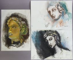 MAGDALENA TARGONSKA (Contemporary) Three abstract studies “Minerva/Athena”, “Persephone” & “