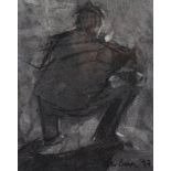 PETER BROWN, N.E.A.C. (b. 1967). A charcoal figure study, signed & dated ’97 lower right, 18cm x