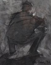 PETER BROWN, N.E.A.C. (b. 1967). A charcoal figure study, signed & dated ’97 lower right, 18cm x