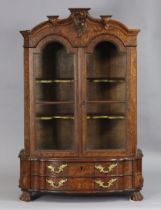 An antique table-top display cabinet in the 19th century Dutch style, veneered in walnut &