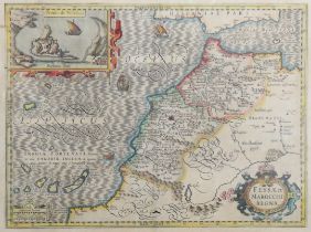 A 17th century copper engraved map of Morocco & the Canary Islands “Fessae et Marocchi Reyna”, inset