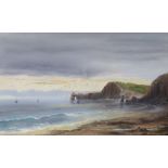 ENGLISH SCHOOL (late 19th/early 20th century). A coastal landscape, possibly Durdle Door; pastels: