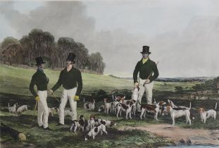 JOHN HARRIS, after HARRY HALL (1814-1882). “The Merry Beaglers”, coloured lithograph, 42cm x 62cm,