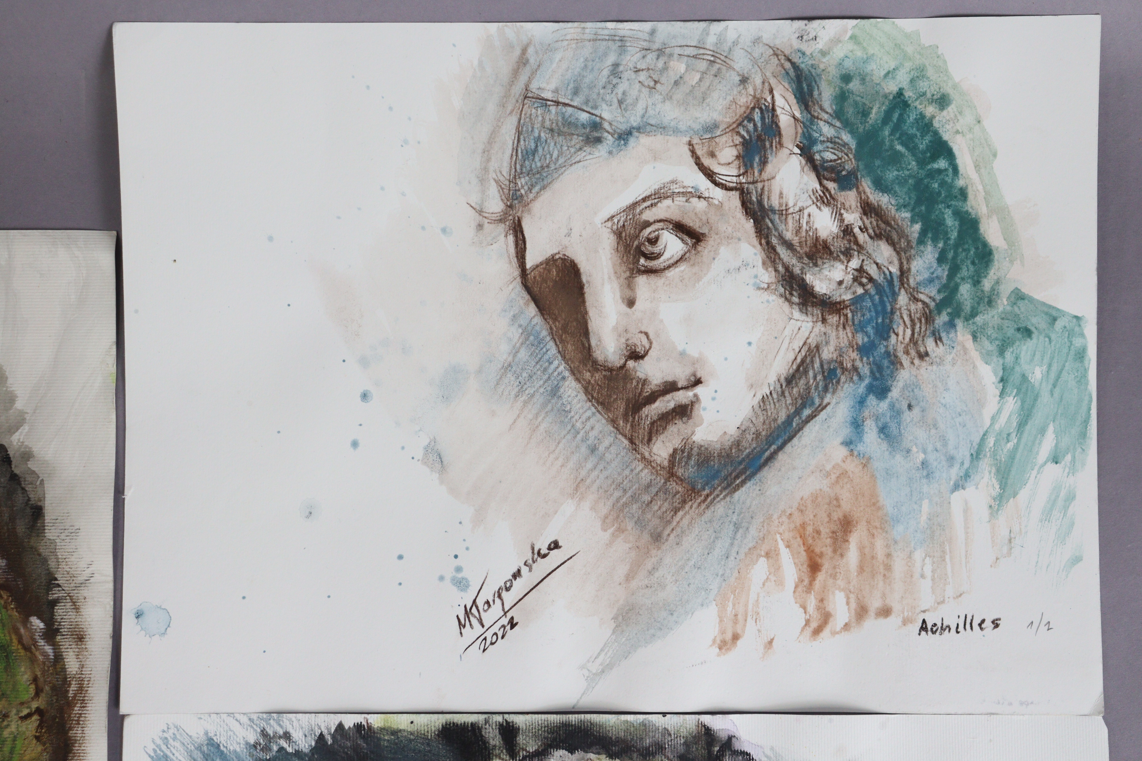 MAGDALENA TARGONSKA (Contemporary) Three abstract studies “Minerva/Athena”, “Persephone” & “ - Image 4 of 5