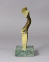 A mid-20th century Italian abstract bronze in the form of a Venetian gondola forcola or rowlock, on