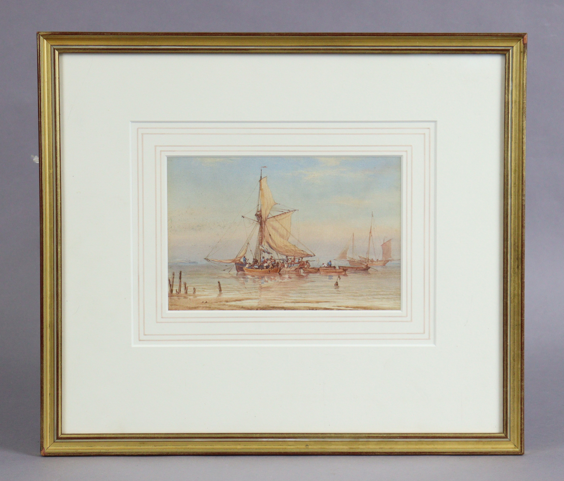 Attributed to WILLIAM JOY (1803-1867) and JOHN CANTILOE JOY (1806-1866). Fishing vessels off the - Image 2 of 6