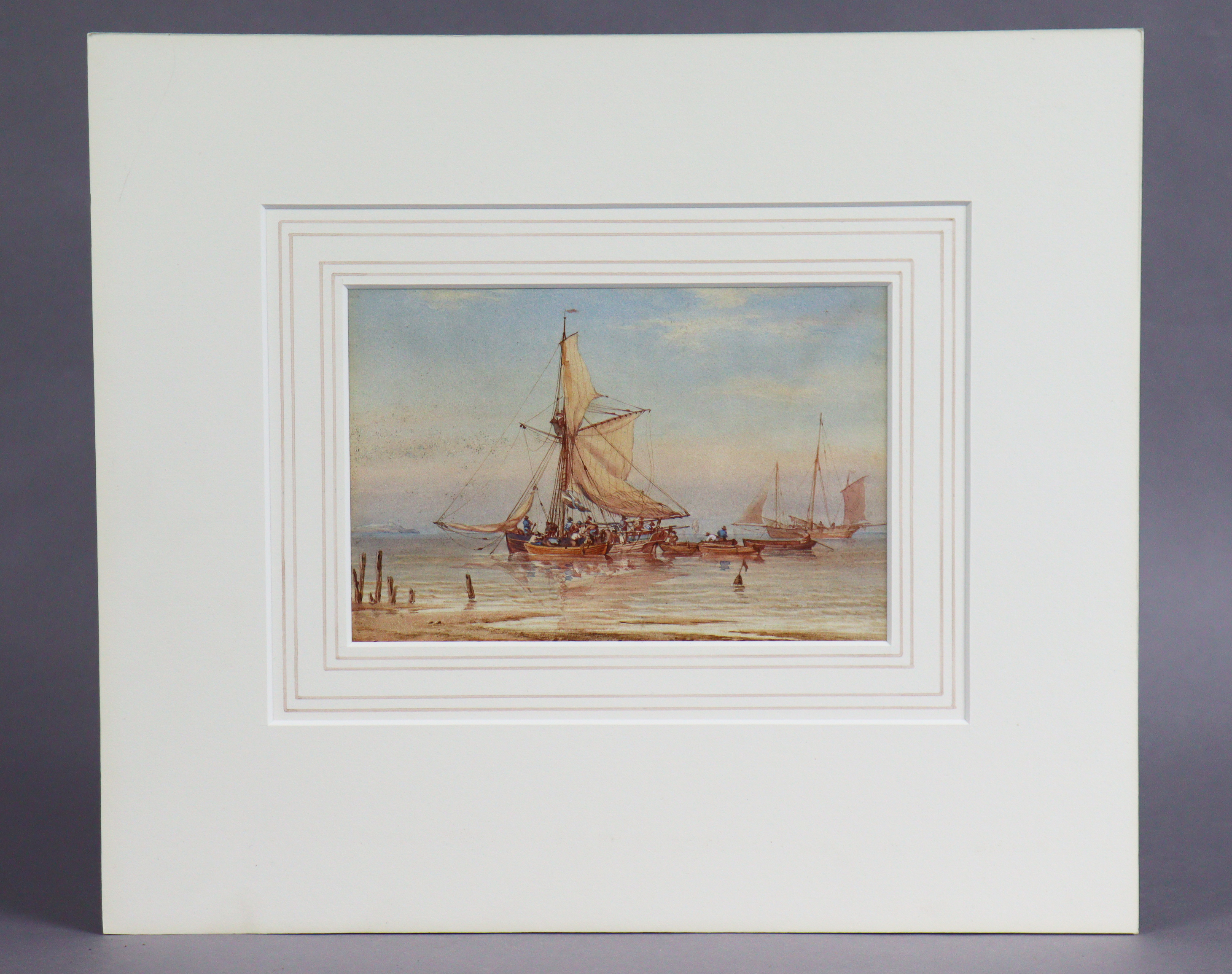 Attributed to WILLIAM JOY (1803-1867) and JOHN CANTILOE JOY (1806-1866). Fishing vessels off the - Image 3 of 6