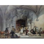 LOUIS HAGHE, P.R.I. (1806-1885). “Almsgiving, Spain”, signed & dated 1840, watercolour, 82cm x