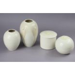Two Stephen Maguire studio pottery ovoid vases with impressed roundels to the shoulders, 19cm & 14cm
