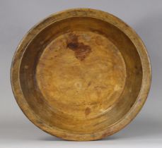 An 18th/19th century sycamore large bowl, 49cm dia. x 9cm high.