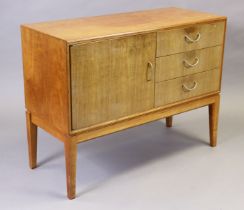 A Gordon Russell of Broadway small teak sideboard fitted three long drawers to the right-hand