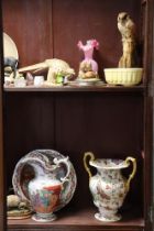 Various items of decorative china, pottery, & glassware, part w.a.f.