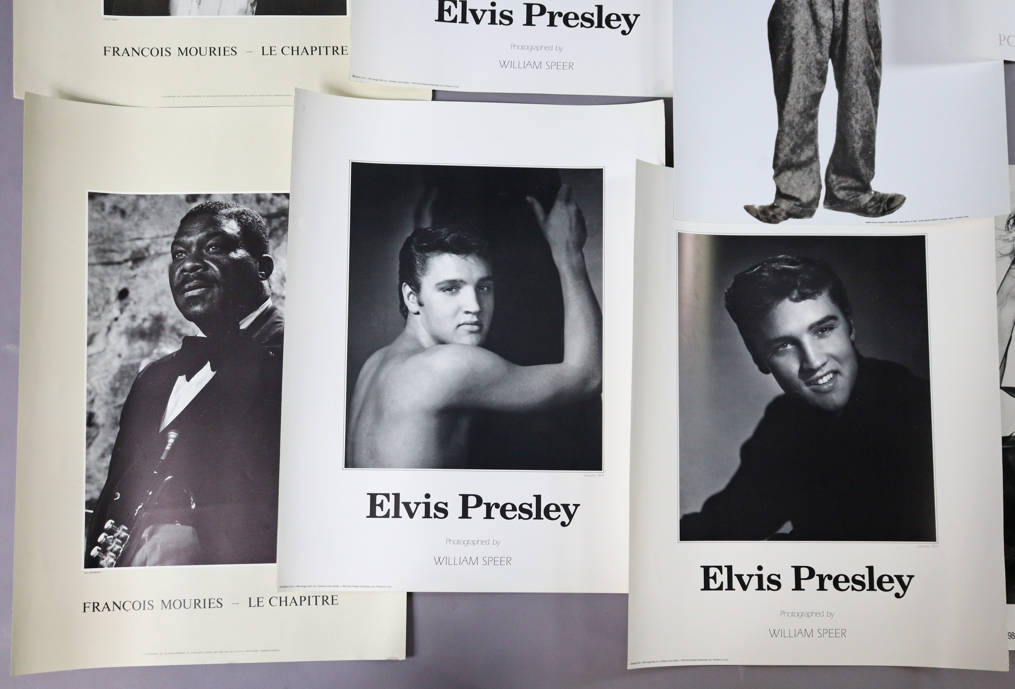 Ten various photographic prints of Elvis Presley, etc. (various sizes), all unframed.