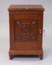 A mahogany small standing collector’s cabinet fitted eleven long graduated drawers with brass