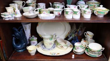 Various items of decorative tea ware; & various items of pottery & glassware.