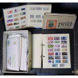 Various first-day covers & loose stamps; & various volumes on stamps.